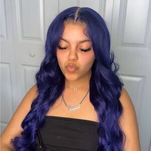 Royal blue lace front wig